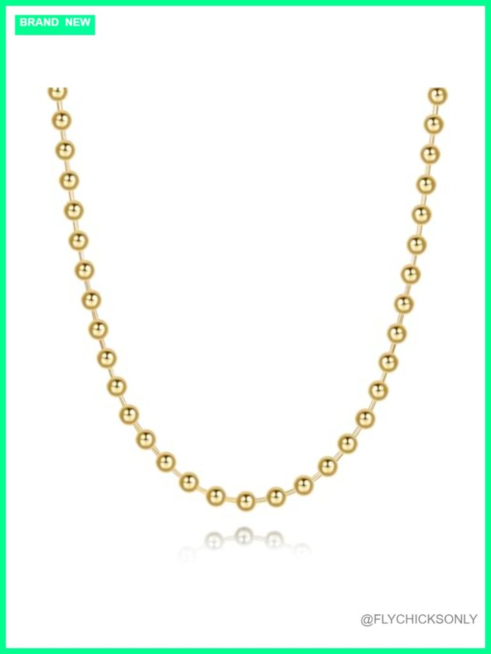 14k Gold Plated Beaded Necklace Adjustable Chain
